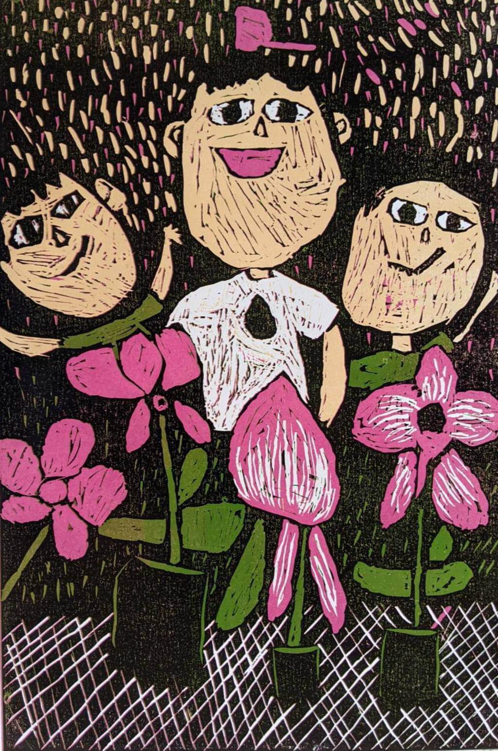 基金會挑選三十本AI繪本，藉此邀請全球歌手泰勒絲為臺灣偏鄉孩子寫一首歌；學生作品呈現臺灣之美，例如<看蘭花> 作者林恩頡。圖／關懷台灣文教基金會