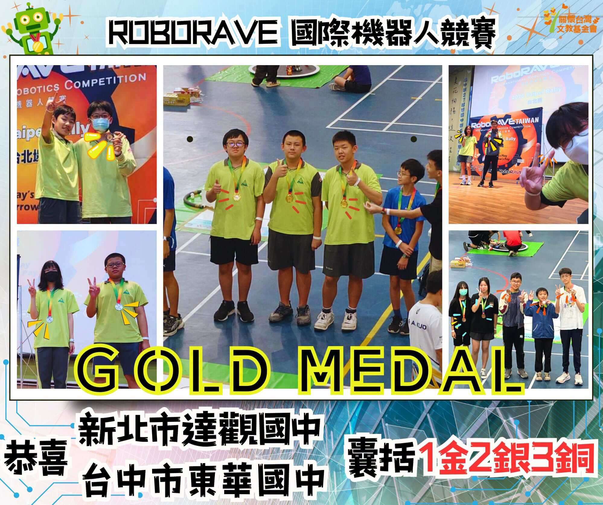 狂賀！新北市達觀國中 台中市東華國中 創佳蹟